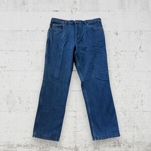 Duluth Trading Co Jeans Flannel Lined Pants Mens 40x32 Blue Denim Outdoor